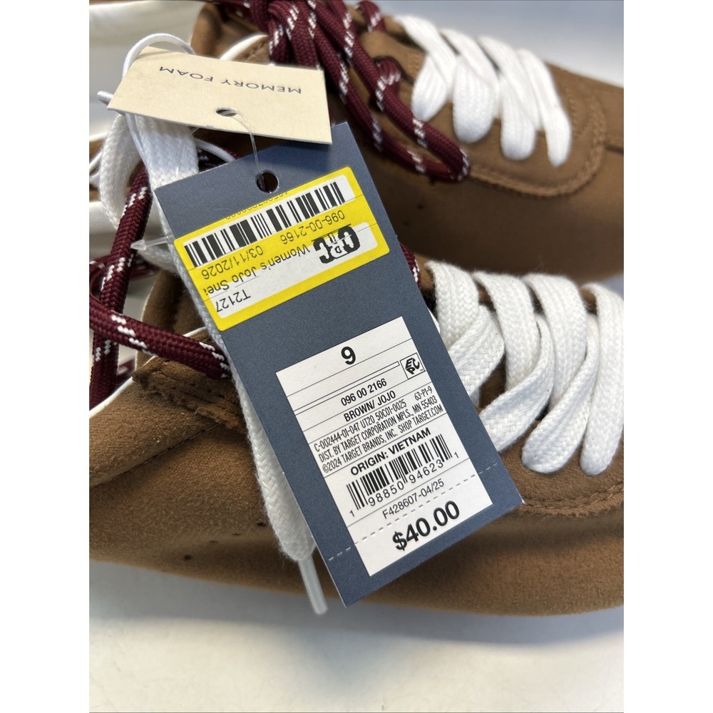 Universal Thread Jojo Brown Sneakers Womens Size 9 Memory Foam Casual Shoes 0469 - Picture 2 of 6